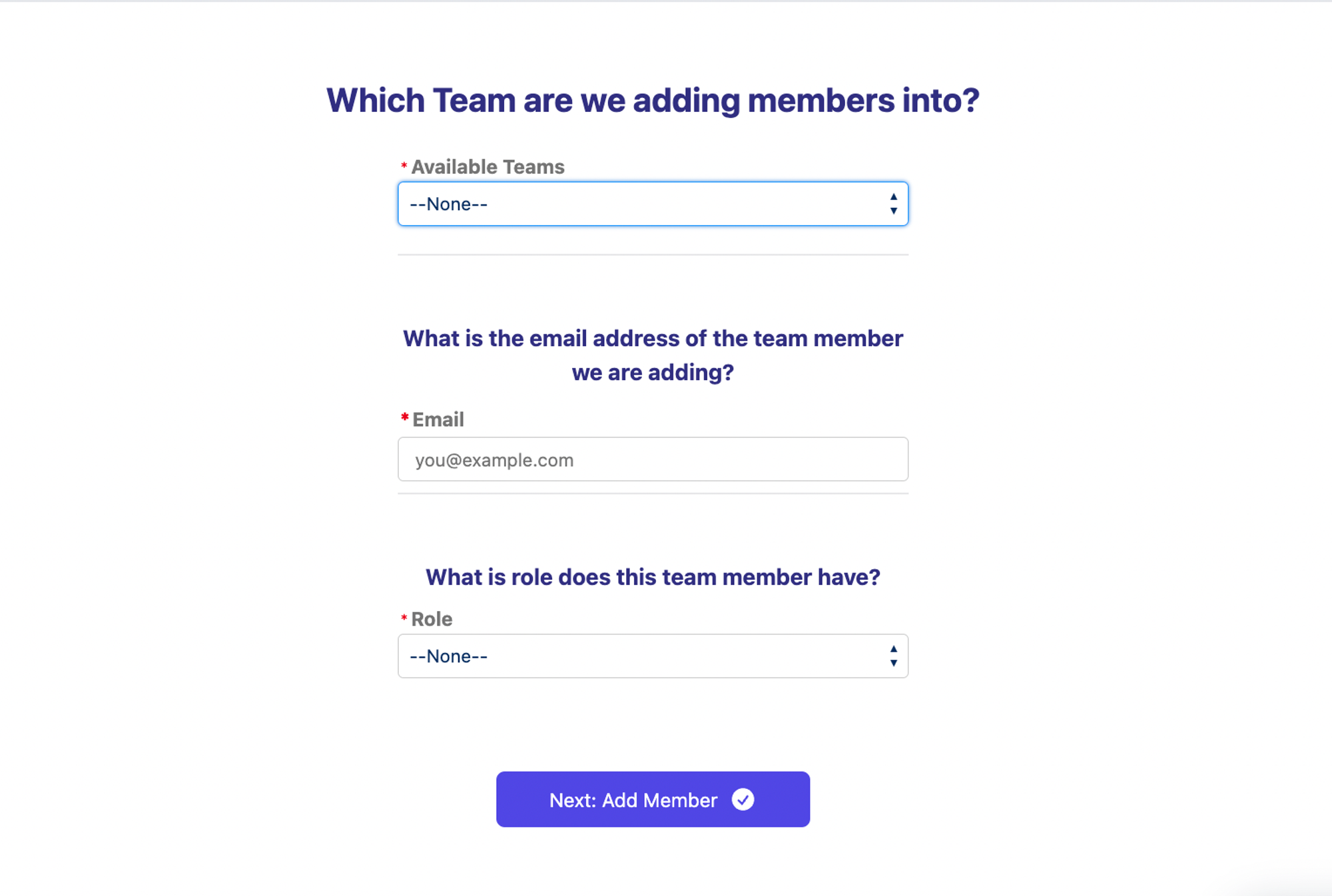 Adding team members